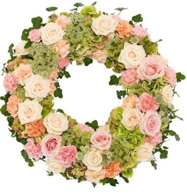Cottage Garden Wreath   Pinks