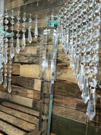 Glass drop crystal table