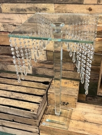 Glass drop crystal table