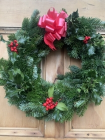 Fresh Spruce & Holly Wreath