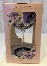 Handpainted Anenomes Gin Glass