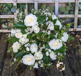 White Rose and Foliage Wreath